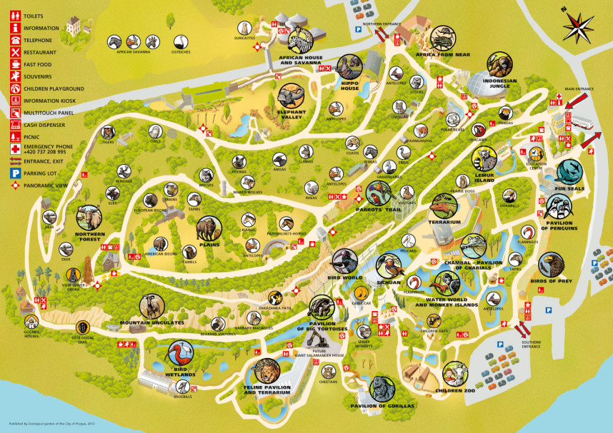 Map of the Prague Zoo
