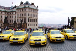 Taking a taxi in Prague
